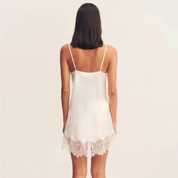 Shona Joy Lustre Lace Slip Mini Dress - Ivory - Picture 3 of 8